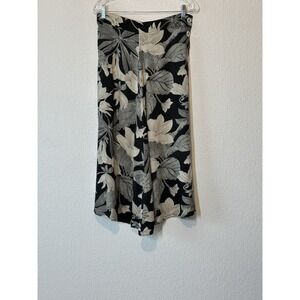Y2K Black White Floral Midi Skirt Size Medium Sag Harbor‎ Boho